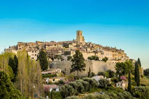 St Paul de Vence village with the bell tower and the walls